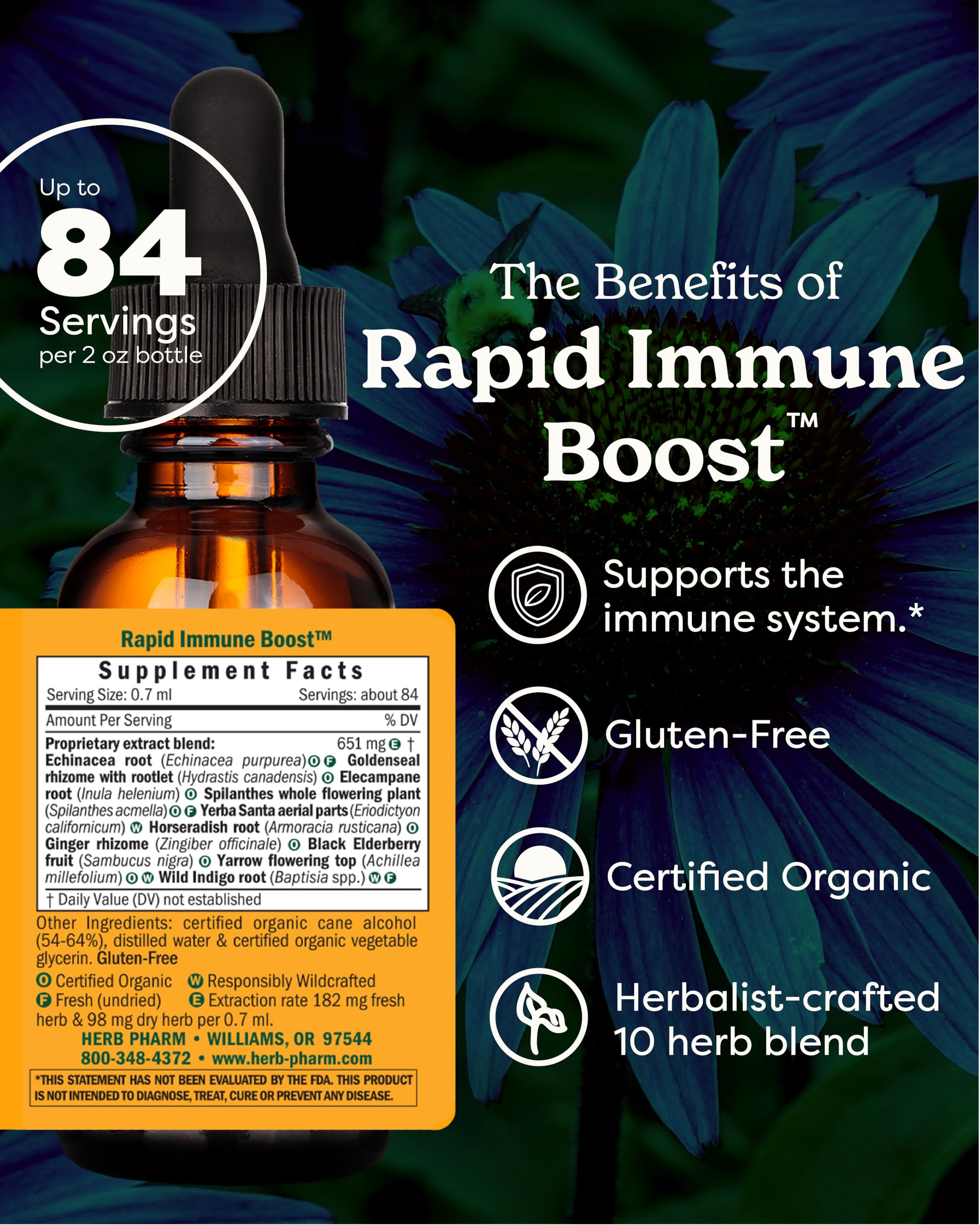 Herb Pharm Rapid daily wellness support 145g dropper bulb