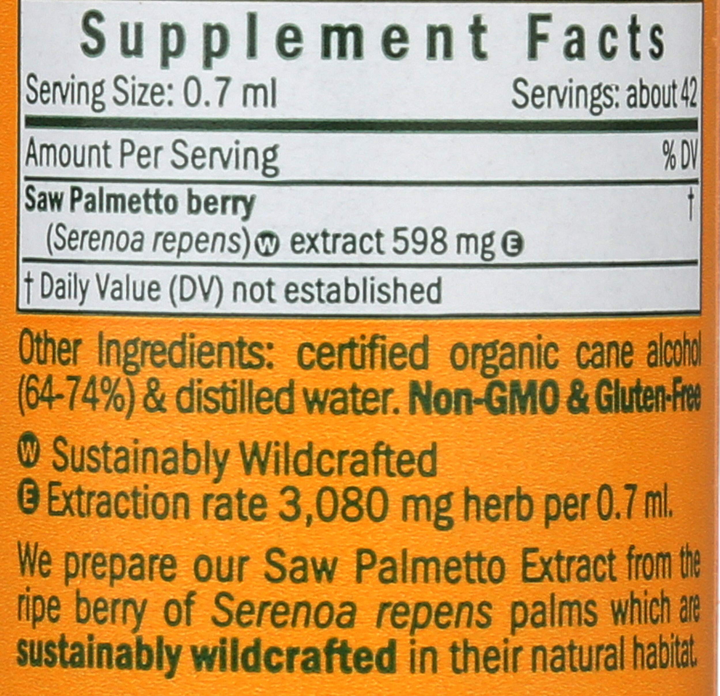 Herb Pharm Saw Palmetto Liquid Extract 28g ingredients list