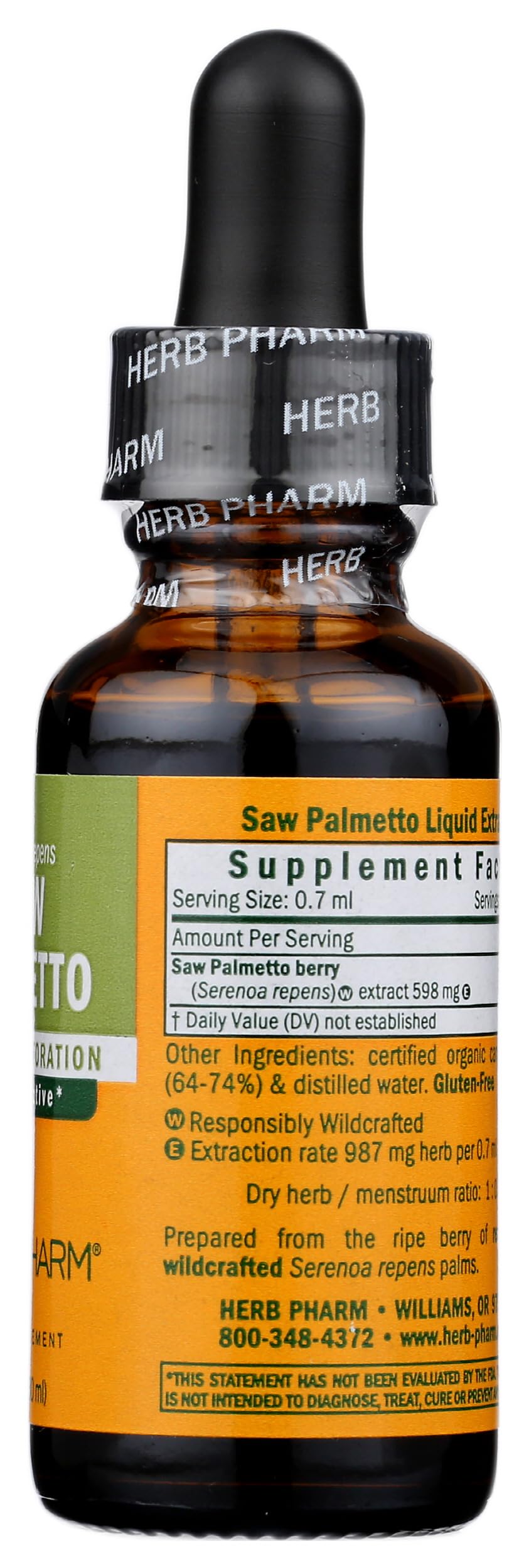 Herb Pharm Saw Palmetto Liquid Extract 28g packaging
