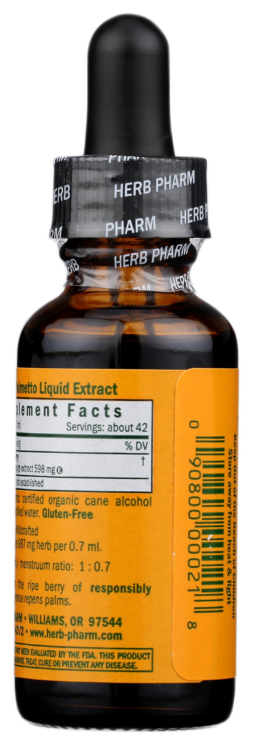 Herb Pharm Saw Palmetto Liquid Extract 28g side view