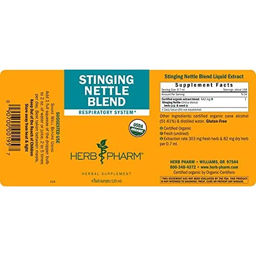 Herb Pharm Stinging Nettle Liquid Extract 113g bottle side view