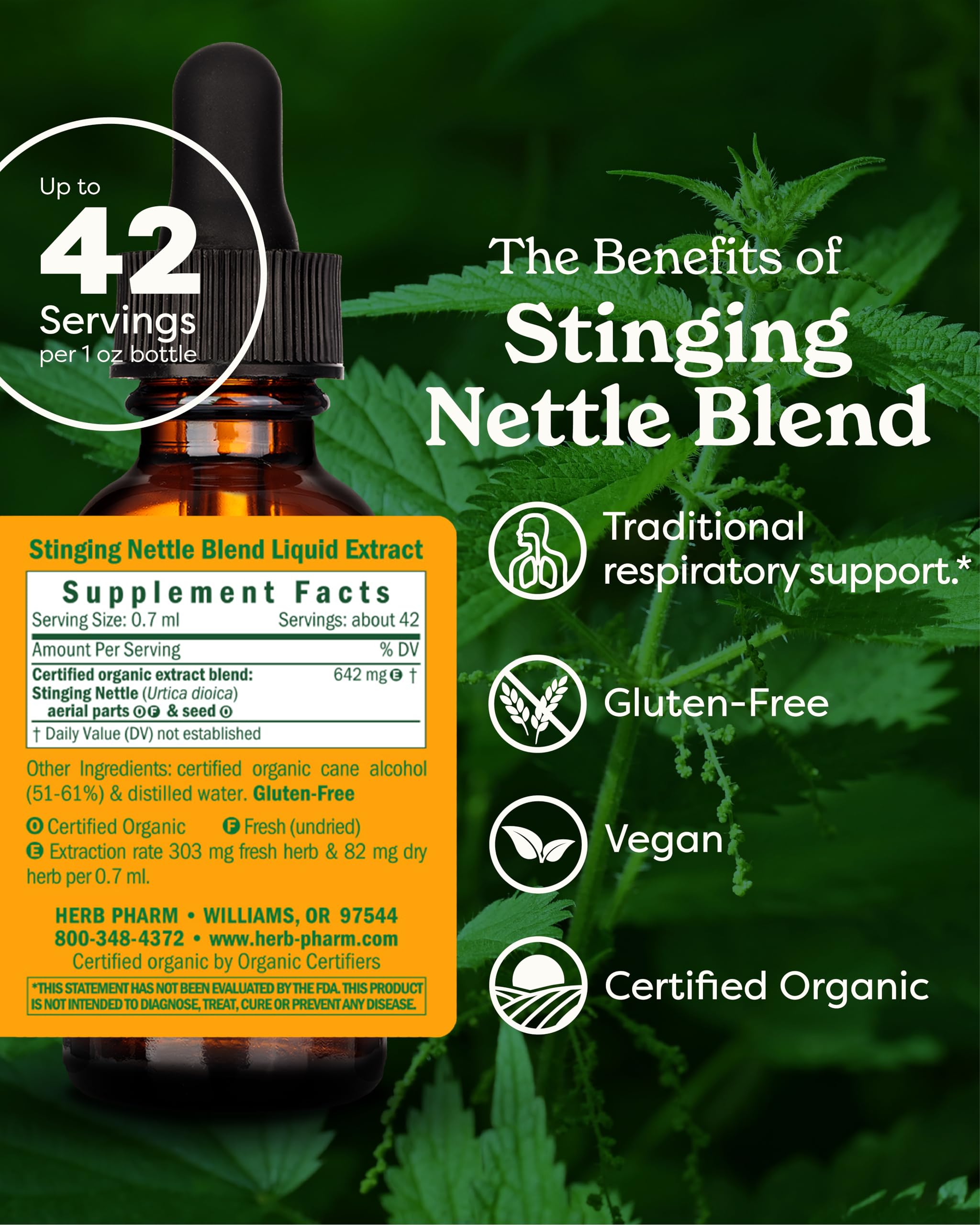 Herb Pharm Stinging Nettle Liquid Herbal Extract 28g packaging