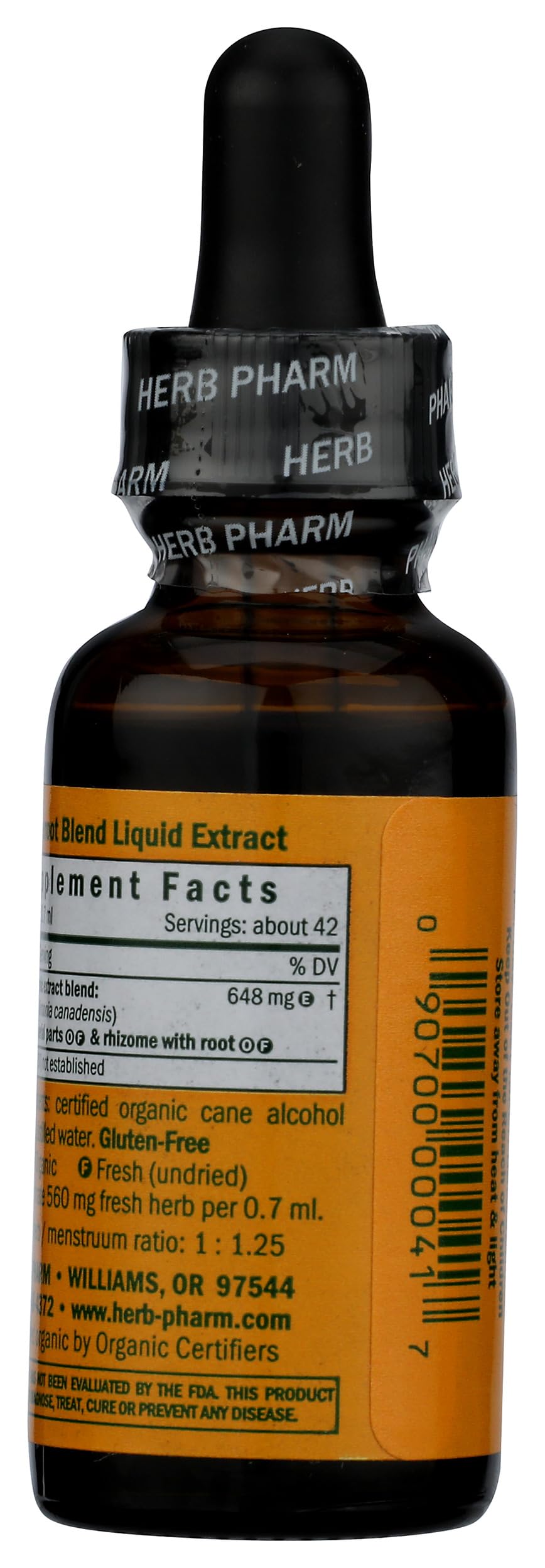 Herb Pharm Stoneroot Liquid Extract close-up of label