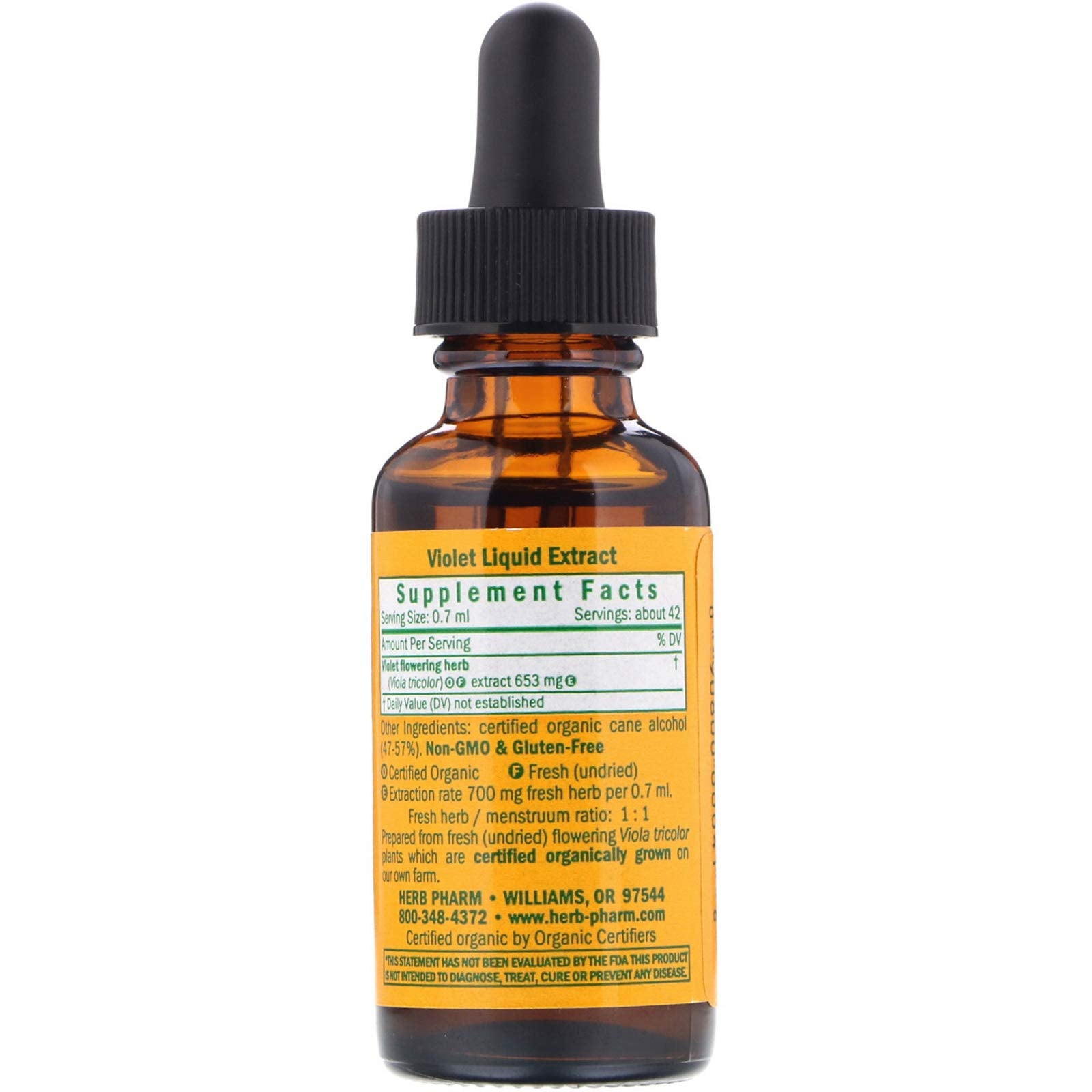 Herb Pharm Violet Extract 28g bottle with dropper