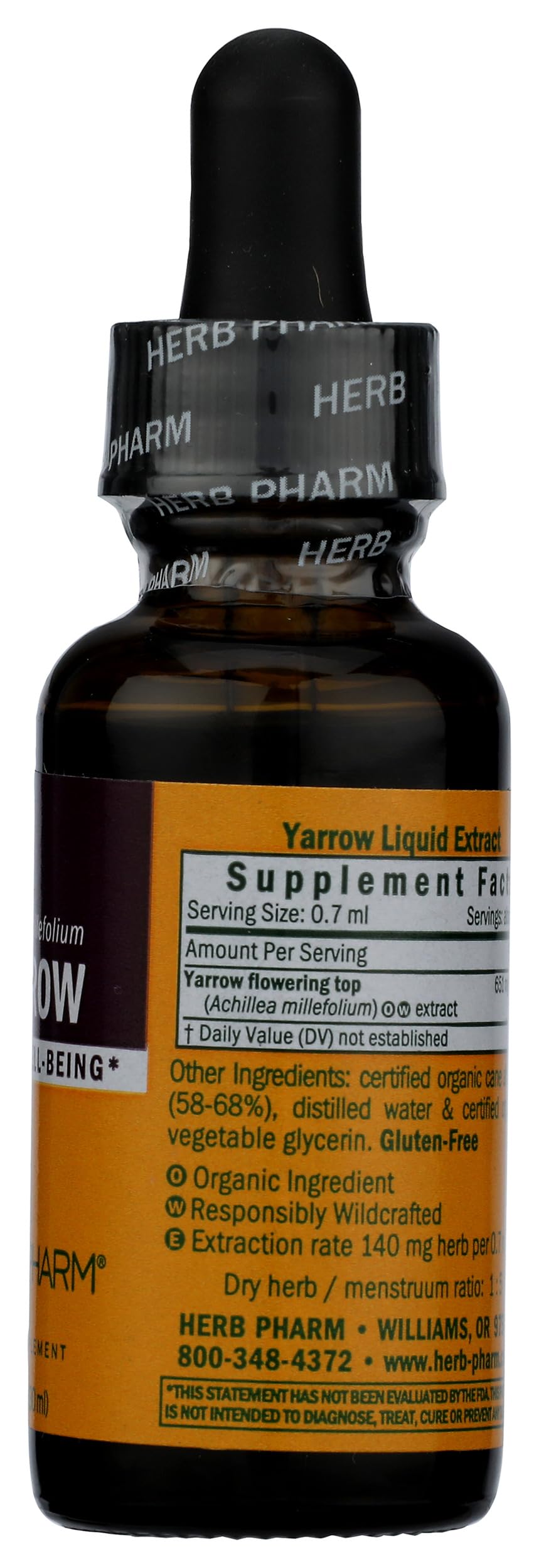 Herb Pharm Yarrow Extract 28g packaging details
