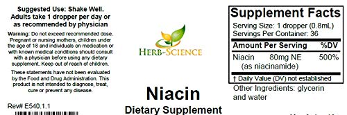 Herb-Science Liquid Vitamin B3 (Niacin) Drops back view