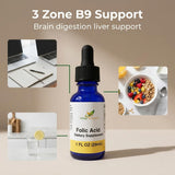 Herb-Science Liquid Vitamin B9 Folic Acid Supplement with measuring dropper