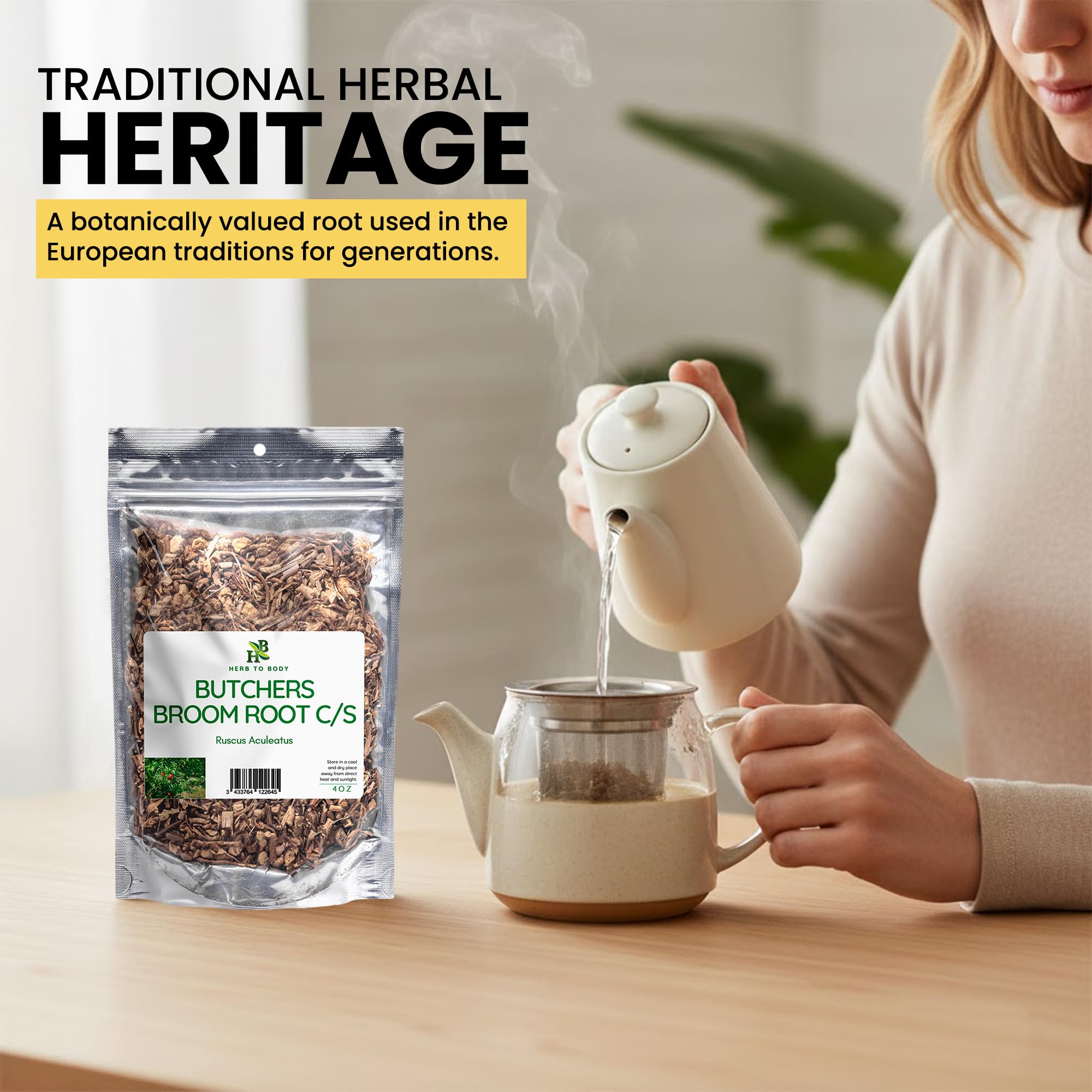 Herb To Body Butchers Broom Root with other herbs