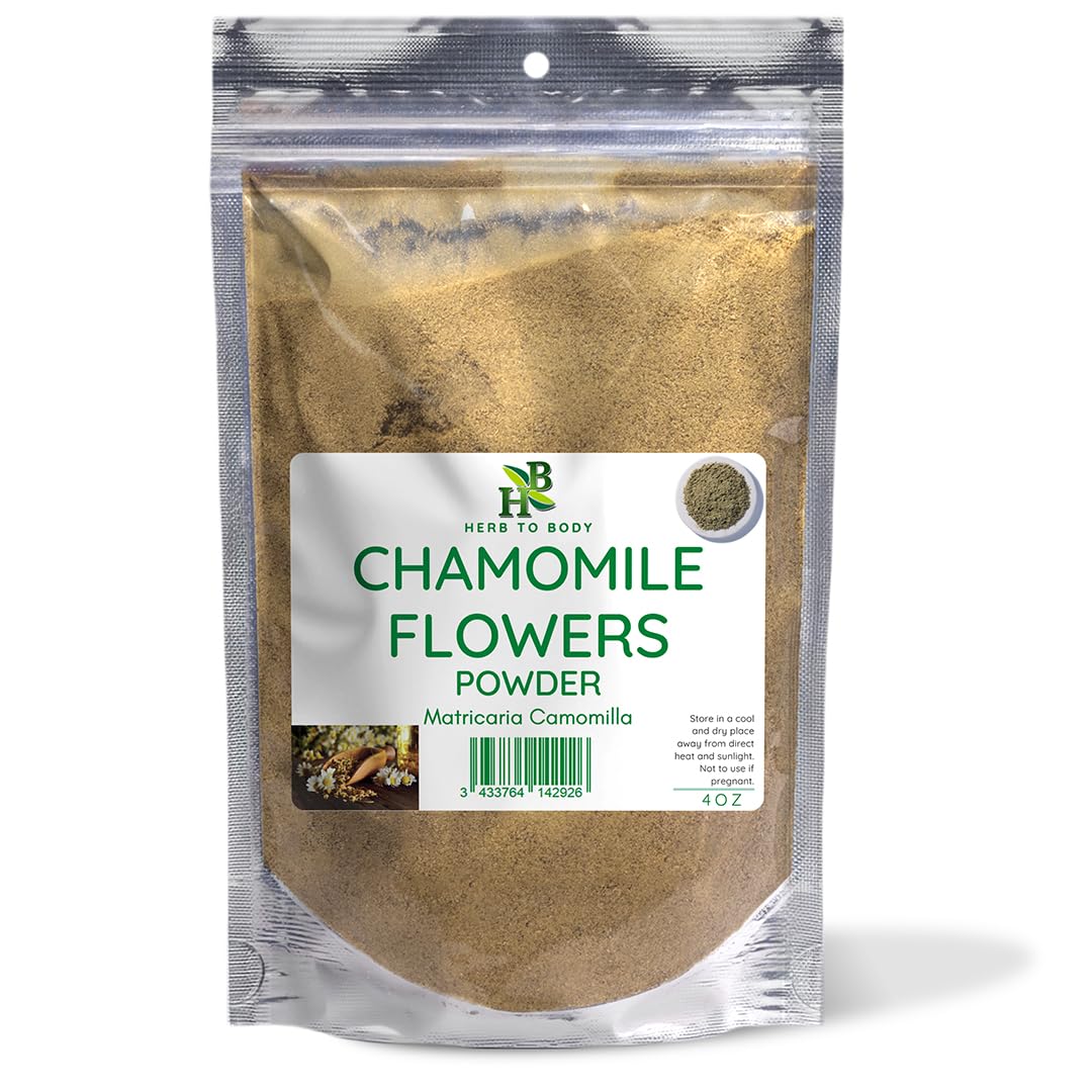 Herb To Body Chamomile Powder 4oz resealable pouch front view