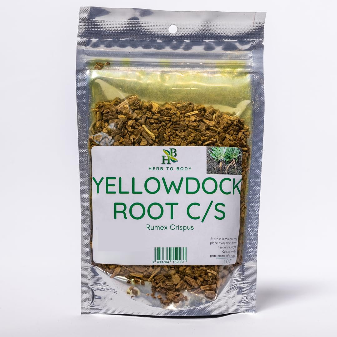 Herb To Body Cut & Sifted YellowDock Root 4oz pouch front view