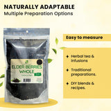 Herb To Body Organic Elderberry Dried Berries close-up