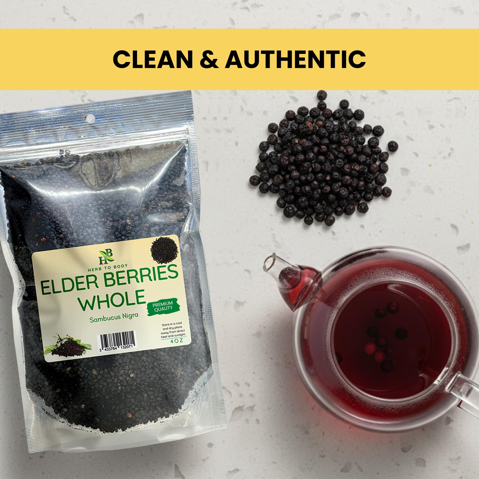 Herb To Body Organic Elderberry Dried Berries with other ingredients