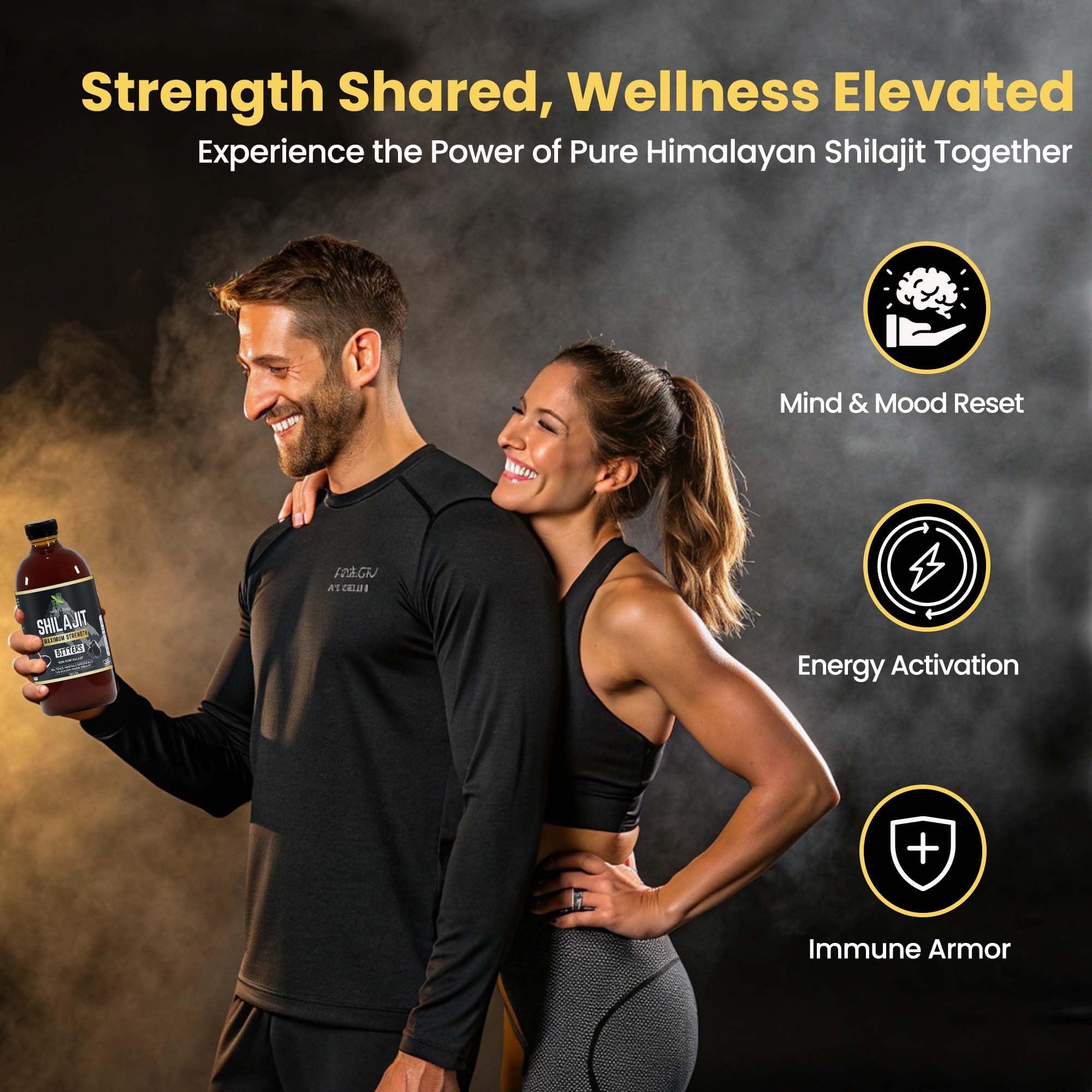 Herb To Body Shilajit Liquid Drops 454g bottle side view