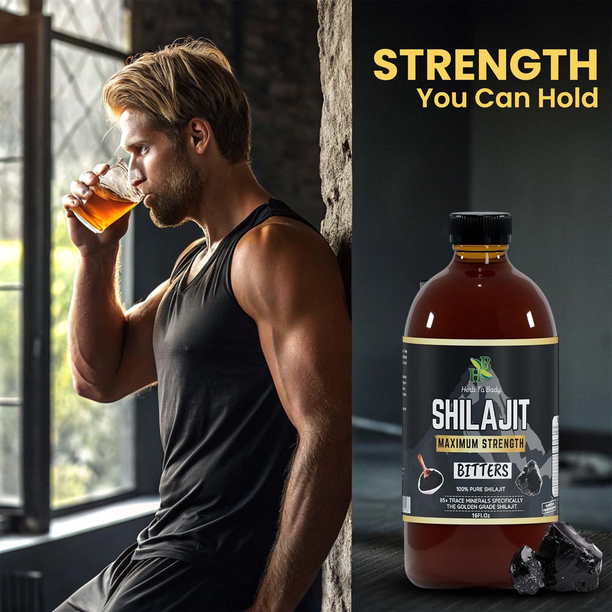 Herb To Body Shilajit Liquid Drops 454g packaging details