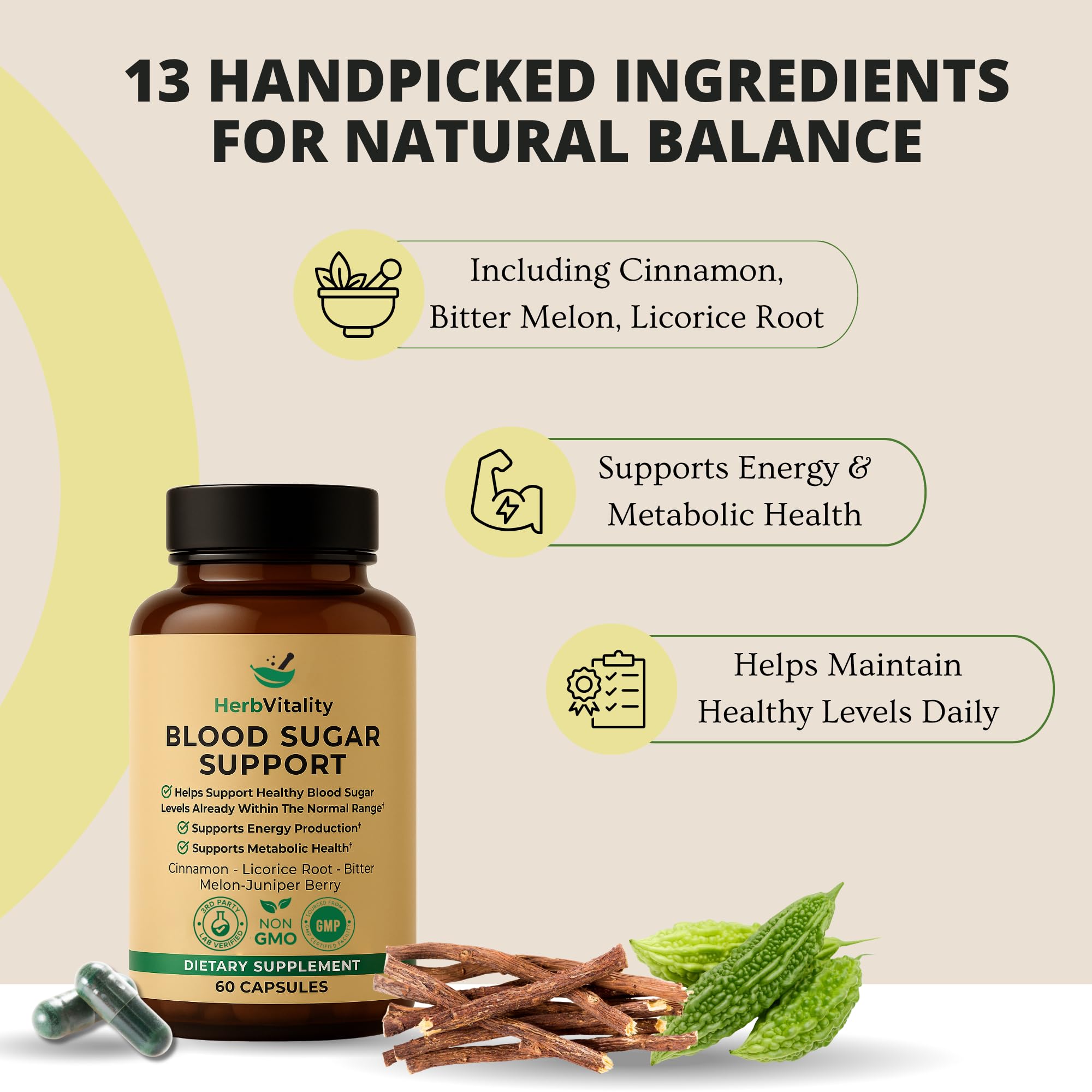 Herb Vitality Cinnamon Supplement 57g side view