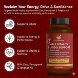 Herb Vitality Horny Goat Weed Supplement back view showing ingredients