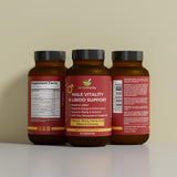 Herb Vitality Horny Goat Weed Supplement lifestyle scene with a glass of water