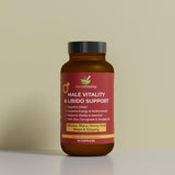 Herb Vitality Horny Goat Weed Supplement packaging with a measuring tape