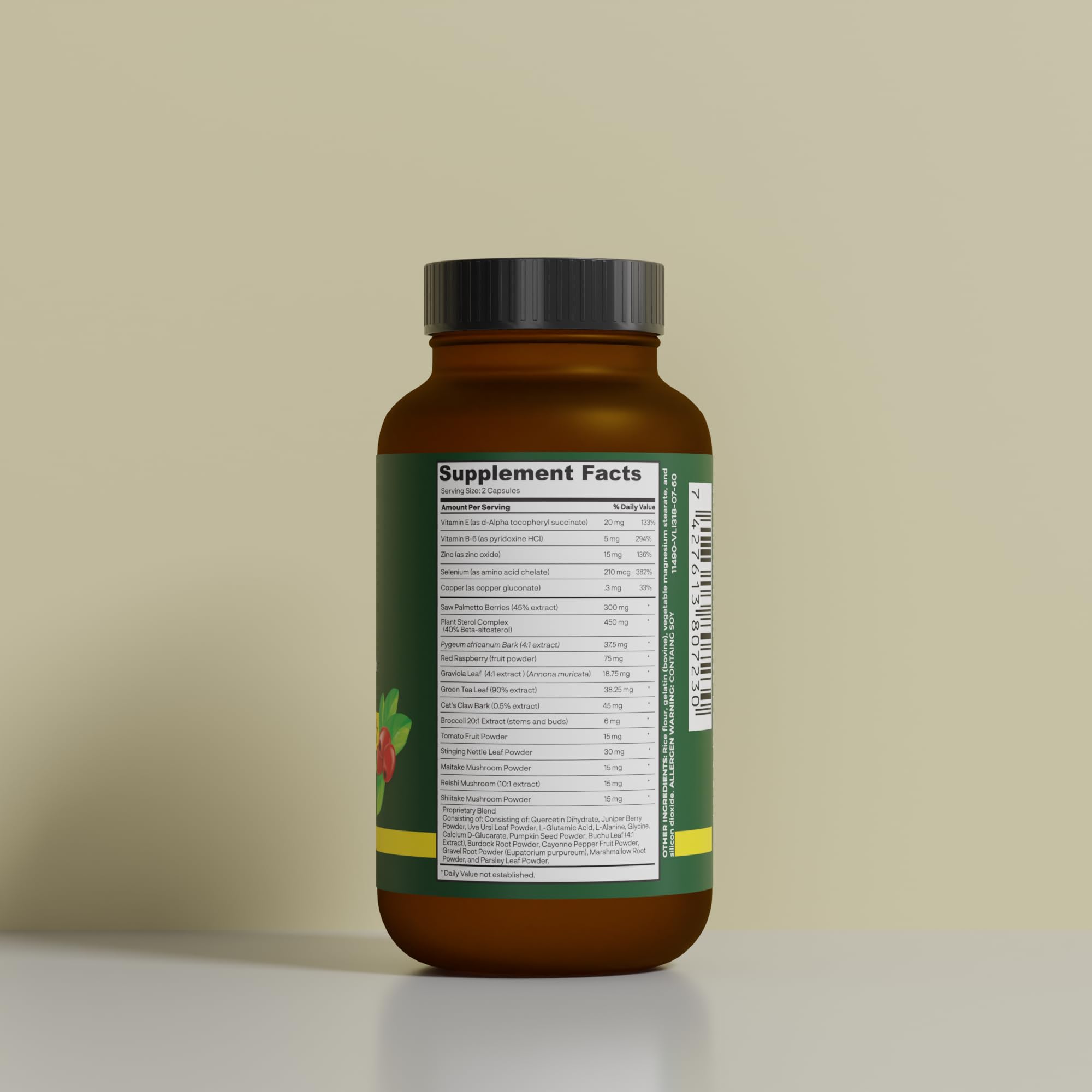 Herb Vitality Saw Palmetto supplement side view