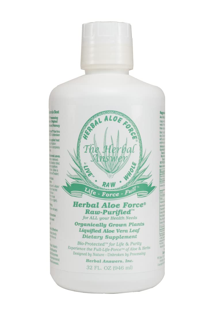 HERBAL ANSWERS Aloe Vera Liquid Supplement 32 oz bottle front view