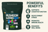 Herbal Bee gummies displayed with natural ingredients