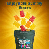 Herbal Bee gummies in a bowl with fresh berries