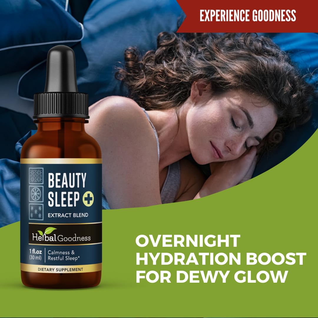 Herbal Goodness Beauty Sleep Extract 1oz on a wooden table
