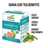 HERBAL GOODNESS Guava Leaf Tea organic leaves close-up