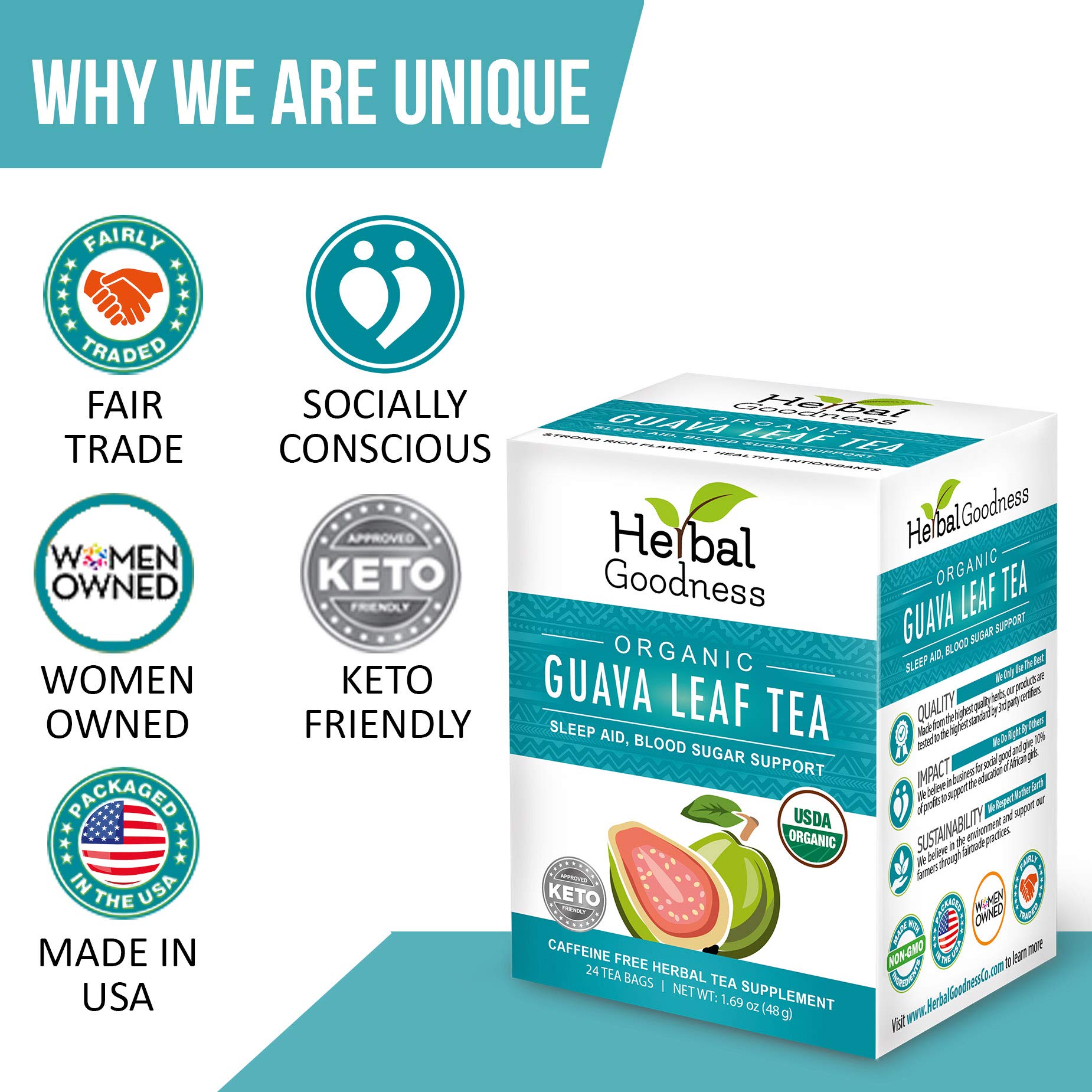 HERBAL GOODNESS Guava Leaf Tea with guava leaves