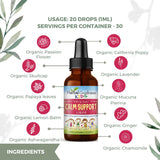 Herbal Goodness Kids Calm Syrup with lemon balm leaves