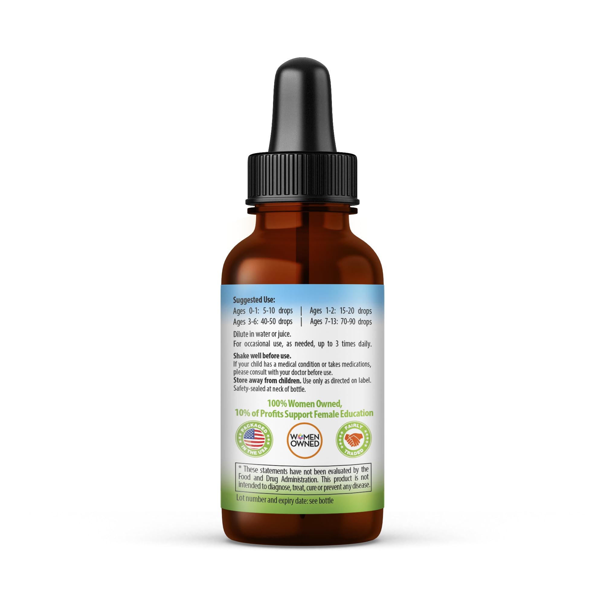 Herbal Goodness Kids daily wellness Support Liquid Supplement 28g bottle with dropper
