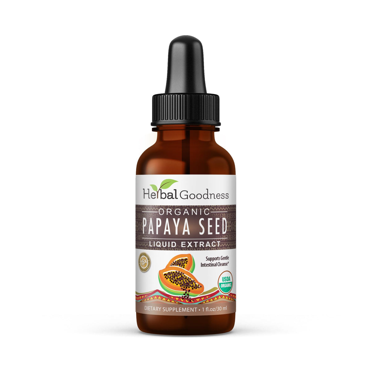 Herbal Goodness Organic Papaya Seed Powder 28g front view
