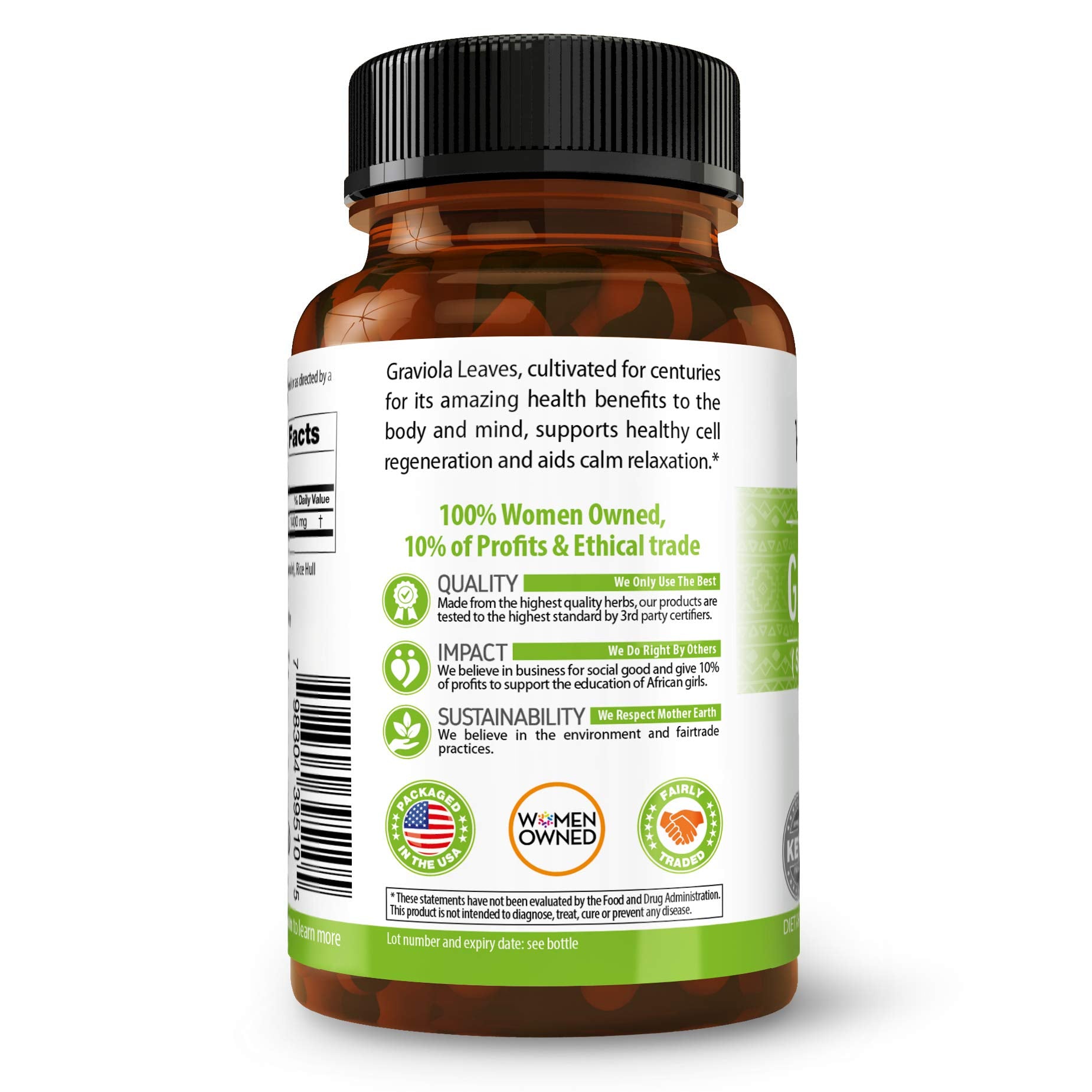 Herbal Goodness Soursop Capsules 700mg capsules on a table