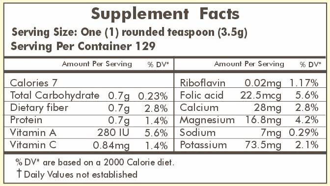 HERBAL HILLS Alfalfa Powder Green Superfood 472g mixed in smoothie