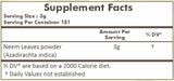 HERBAL HILLS Neem Powder 472g back view showing ingredients