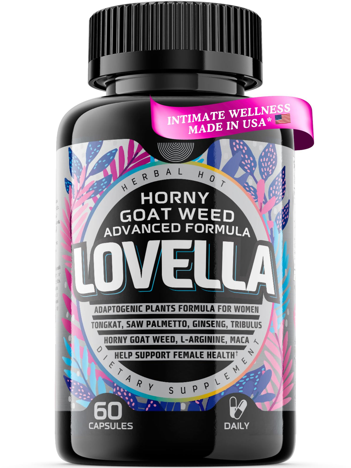 HERBAL HOT Lovella Horny Goat Weed Capsules front view