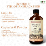 Herbal Organic Works Black Seed Oil 8oz on wooden table