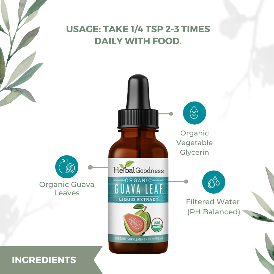 Herbal Papaya Guava Leaf Extract Liquid Supplement ingredients