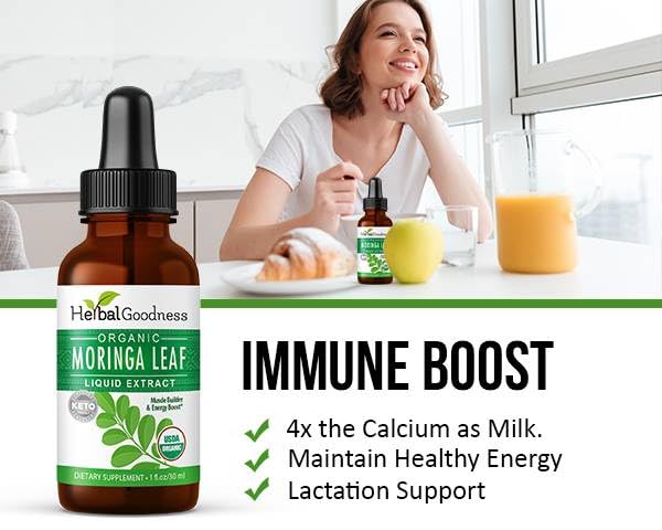 Herbal Papaya Moringa Liquid Drops label close-up