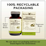 Herbal Roots Ashwagandha Capsules on a wooden table