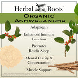 Herbal Roots Ashwagandha Capsules opened bottle with capsules