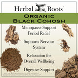Herbal Roots Black Cohosh Supplement back view with ingredient details