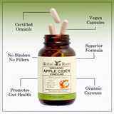 Herbal Roots Cayenne Supplement Capsules lifestyle scene on kitchen counter