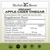 Herbal Roots Cayenne Supplement Capsules side view showing capsule size