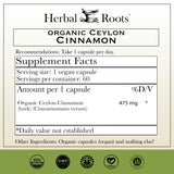 Herbal Roots Cinnamon Supplement 160g side view