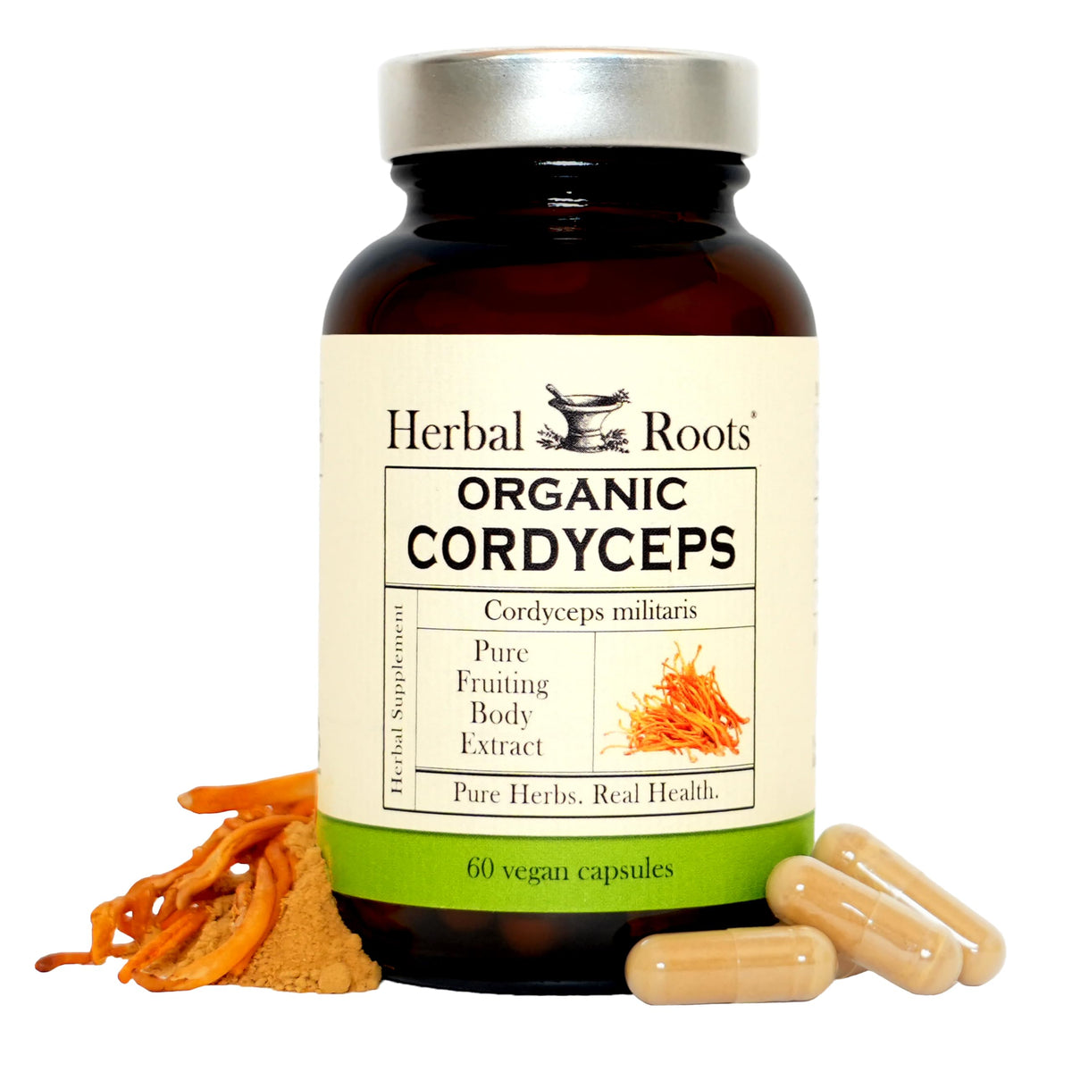 Herbal Roots Cordyceps Extract front view packaging