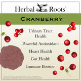 Herbal Roots Cranberry Supplement 159g ingredients list
