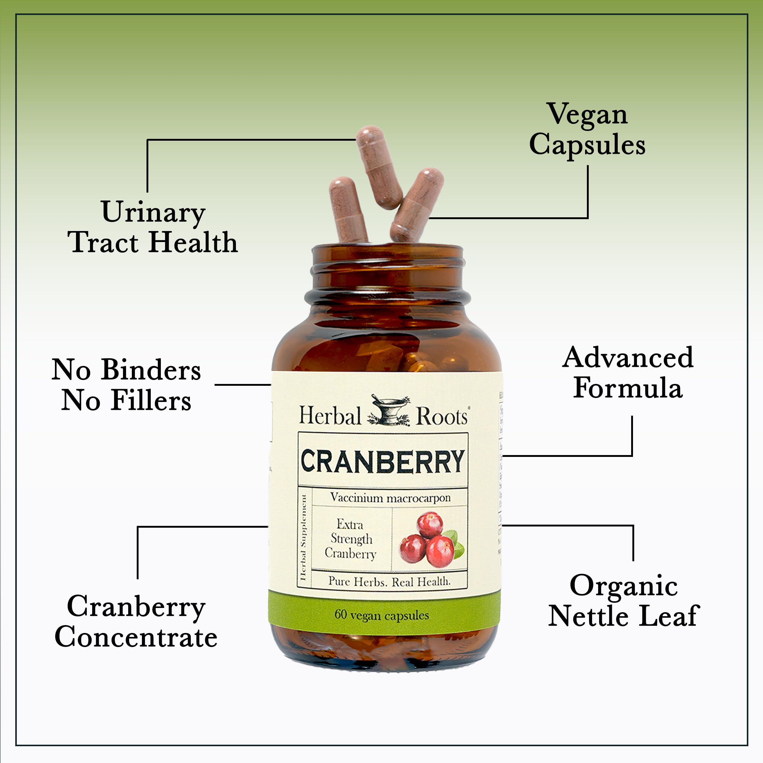 Herbal Roots Cranberry Supplement 159g packaging