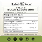 Herbal Roots Elderberry Extract Capsules back view