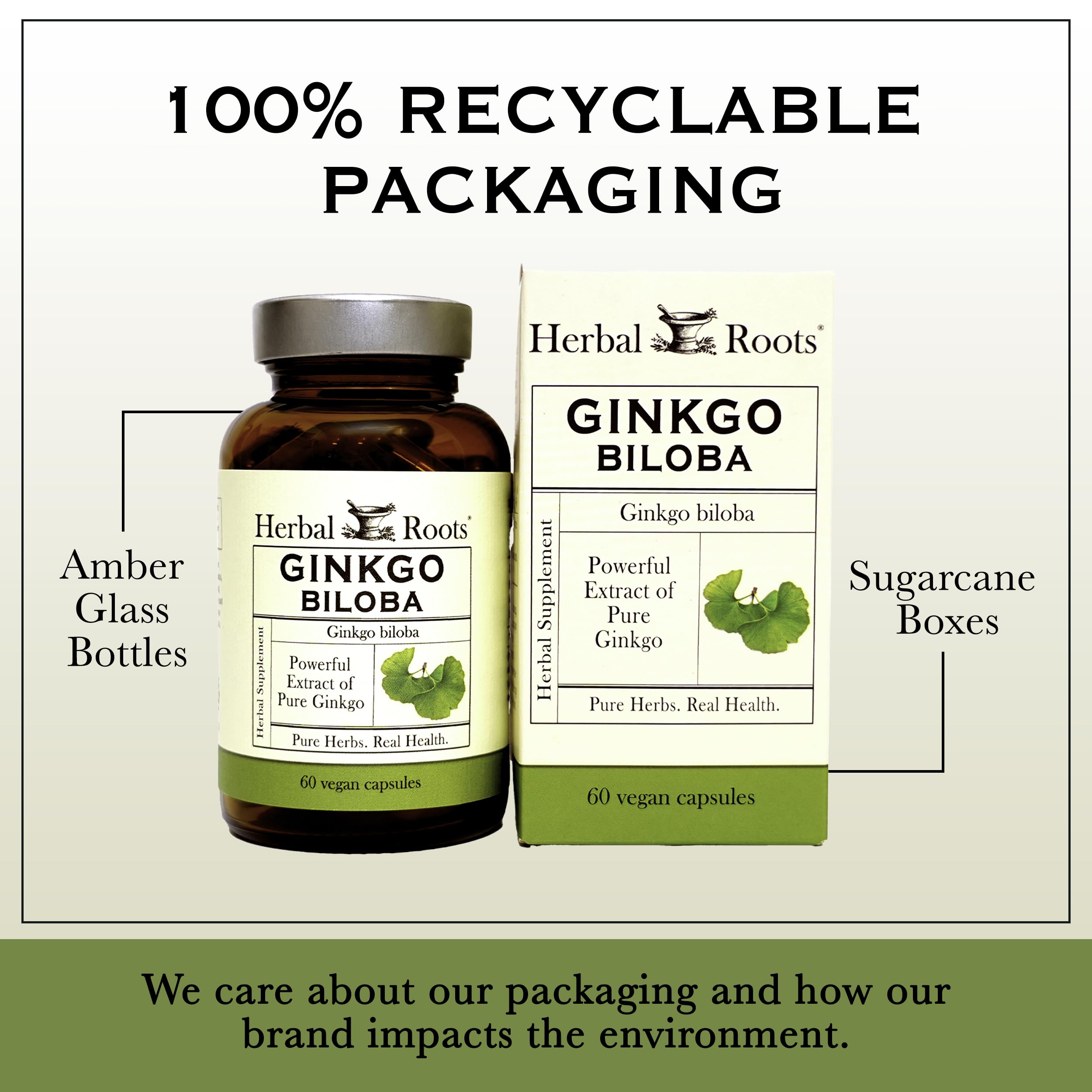 Herbal Roots Ginkgo Biloba Capsules in a lifestyle setting